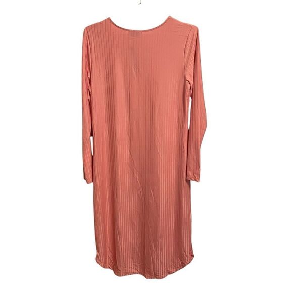 NSR Pink Ribbed Long Sleeve Midi Dress Size Large NWT - Picture 2 of 8